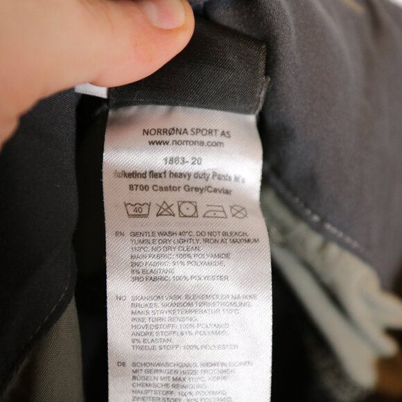 Norrona Falketind Flex1 Heavy Duty Pant Mens Small Castor Grey Hiking Climbing - Picture 5 of 10